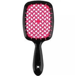 Щетка Superbrush с закругленными зубчиками черно-розовая, 17,5 х 7 х 3 см