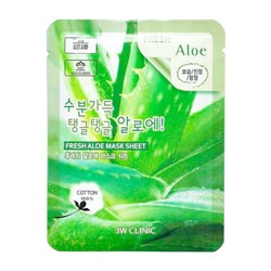 [Истекающий срок] Маска для лица 3W CLINIC с экстрактом алоэ - Fresh Aloe Mask Sheet, 23 мл