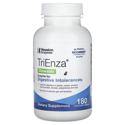 Houston Enzymes, Жевательные таблетки TriEnza, 180 жевательных таблеток