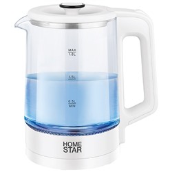 Чайник Homestar HS-1008 (1,8 л), стекло, белый