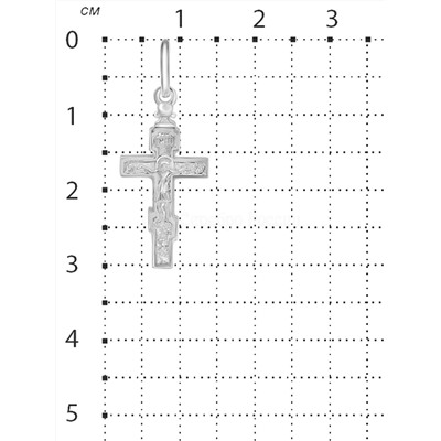 Крест из серебра родированный - 3 см 925 пробы К3-066р
