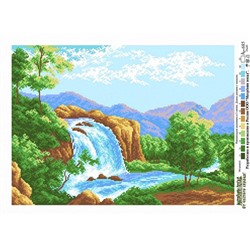 Рисунок на канве МАТРЕНИН ПОСАД арт.37х49 - 0685 Водопад