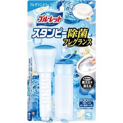 Дезодорирующий очиститель-цветок для туалетов с ароматом мыла и свежести Bluelet Stampy Soap, KOBAYASHI 28 г