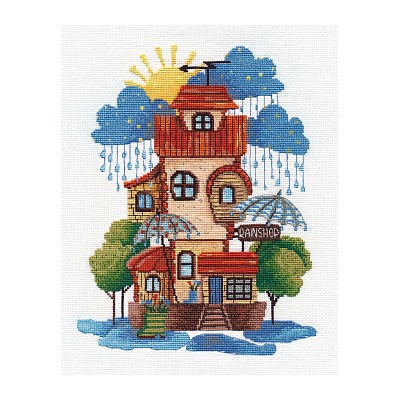Набор для вышивания ОВЕН арт. 1509 Магазин дождя 19х24 см