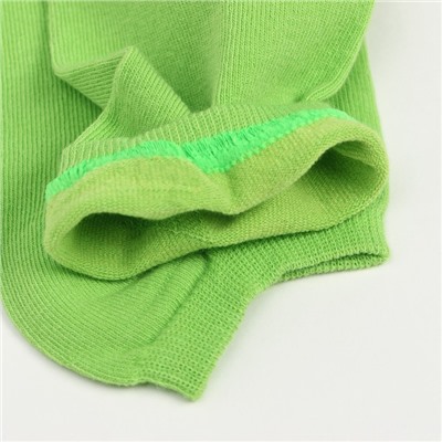 Носки короткие неон, цвет зелёный, размер 27-29 (42-44)