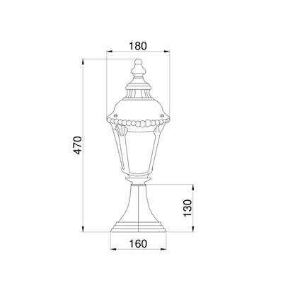 Светильник ландшафтный Outdoor O029FL-01BZ, 1х60Вт, 18х18х47 см, E27, цвет бронза антик