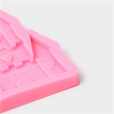 Молд Доляна «Сказочный замок», силикон 11×7,5×1,3 см, цвет розовый
