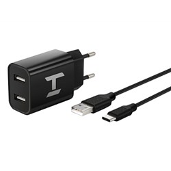 Сетевое зарядное устройство HARPER WCH-5118  (1 USB порт + Type-C, DC 5V-2.1A) Black tpc cbl