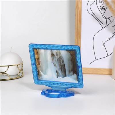 Зеркало настольное - подвесное, с рамкой под фотографию, зеркальная поверхность 11 × 9 см, цвет МИКС