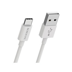 Дата-кабель USB 2.1A для Type-C Borofone BX22 ПВХ 1м (White)