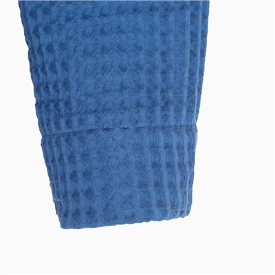 Халат вафельный мужской удлиненный Этель "Boho" размер 54-56, цвет синий, 100% хлопок, 290 г/м2