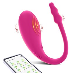 УЦЕНКА Виброяйцо Оки-Чпоки, с ударной стимуляцией G Spot, APP, ЗУ USB, 9 режимов, розовый