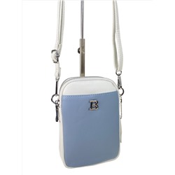 Женская сумка из искусственной кожи, цвет белый/голубой