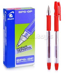 Ручка шариковая "BPS" красная, 0,7мм, грип