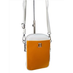 Женская сумка из искусственной кожи, цвет белый/оранжевый