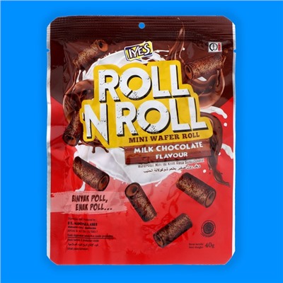 Вафельные роллы Iyes Roll N Roll Mini с молочным шоколадом, 40 г