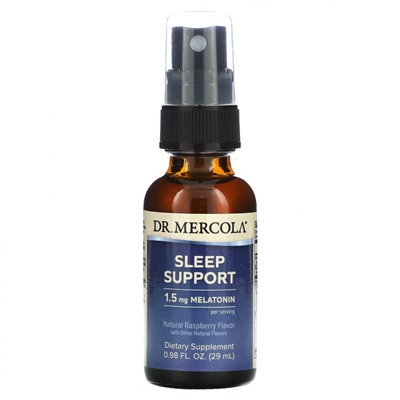 Dr. Mercola, Sleep Support with Melatonin, Raspberry Flavor, 0.85 fl oz (25 ml)