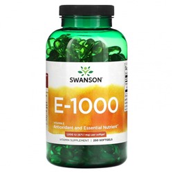 Swanson, E - 1000, 1000 МЕ (671,1 мг), 250 мягких таблеток