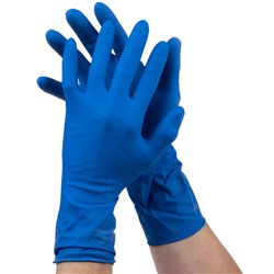 Перчатки хозяйственные Бархат S 1 пара (синие)