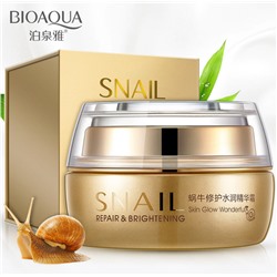 Увлажняющий крем для лица с муцином улитки BioAqua Snail Repair Brightening 50g