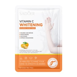 Маска-перчатки для рук отбеливающая с Витамином С SADOER VITAMIN С WHITENING nourish hand mask, 90 мл