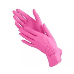 Перчатки нитрил розовый, 5 пар/упак