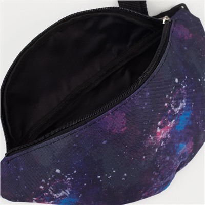 Поясная сумка на молнии, наружный карман, цвет фиолетовый