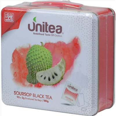 UNITEA. Soursop Black Tea 180 гр. жест.банка, 90 пак.