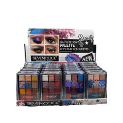 Тени для век Seven Cool Glitz Eyeshadow 12 цветов (ряд 4шт)