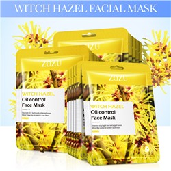 Тканевая маска для лица с экстрактом гамамелиса для контроля жирности кожи ZOZU Witch Hazel Oil control Face Mask, 25гр
