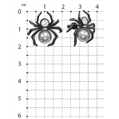 Серьги из чернёного серебра с культ.жемчугом и фианитами 925 пробы 2-183чр1002