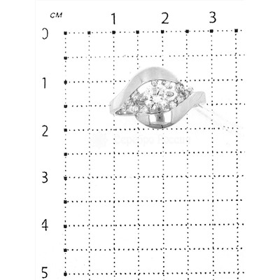 Кольцо из серебра с фианитами родированное 925 пробы 1-1053р-200