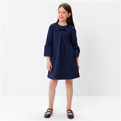 Платье "Школа-2" для девочки, цвет т.синий, рост 122 см (64)