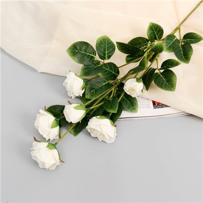 Цветы искусственные "Роза кустовая" 80 см, белый