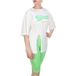 KD-795 WHITE/GREEN Костюм-двойка женский 7986 TREND