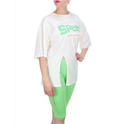 KD-795 WHITE/GREEN Костюм-двойка женский 7986 TREND