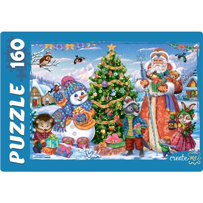 Puzzle  160 элементов "Дед Мороз и снеговик" (П160-6979)