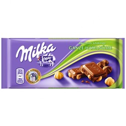 Шоколад Milka Whole Hazelnuts 100гр