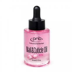 Масло для ногтей и кутикулы роза Nail&Cuticle oil Rose Pnb, 30 мл.