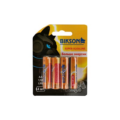Батарейка BIKSON LR6-4BL, АА, 1,5V, 4шт, блистер арт. BN0503-LR6-4BL, алкалиновая (цена за 1 шт.)