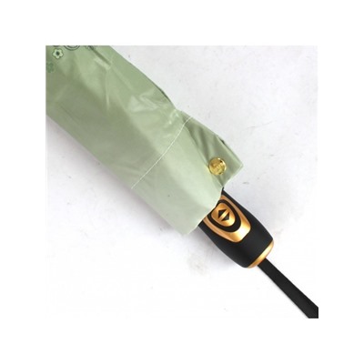 Зонт женский ТриСлона-L 3680 B,  R=60см,  суперавт;  8спиц,  3слож,   набивной "Эпонж",  панорамный,  зеленый 241646