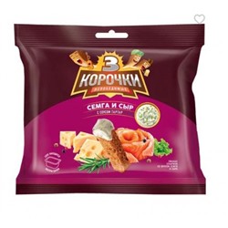 «3 Корочки», сухарики со вкусом сёмги с сыром и соусом тар-тар, 85 гр.