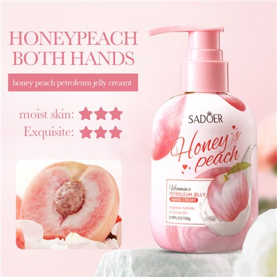 Крем для рук с витамином Е и ароматом персика SADOER Honey Peach Hand Cream, 150 гр