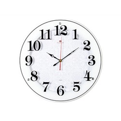 Часы настенные круг d=39см, корпус белый "Классика с узором" "Рубин"4040-1243W (5)