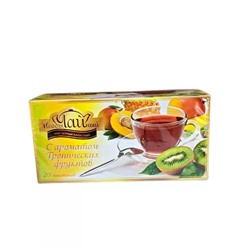 "Необычайный" чай черный байховый с ароматом тропических фруктов для разовой заварки 1,5г*20пак без ярлычков