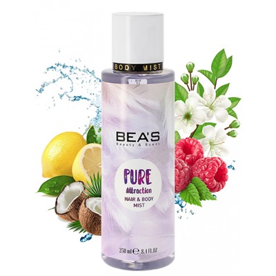 Мист для тела и волос Beas Body & Hair Pure Attraction  250 ml 3 шт.