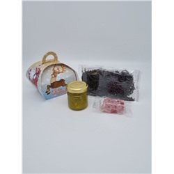 86 Подарочный набор «Новогодний сундучок» (черный чай, варенье, мальбан)