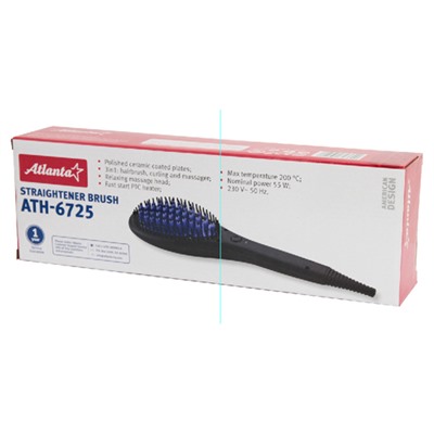 Расческа для выпрямления волос Atlanta ATH-6725 (55 Вт. blue)