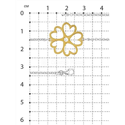 Браслет из серебра с золочением родированный