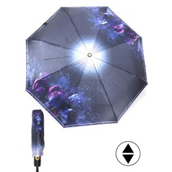 Зонт женский ТриСлона-L 3825 M,  R=58см,  суперавт;  8спиц,  3слож,  фотосатин,  синий/фиолет  (тюльпаны)  248440